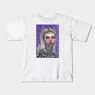 Purple Horn Kids T-Shirt